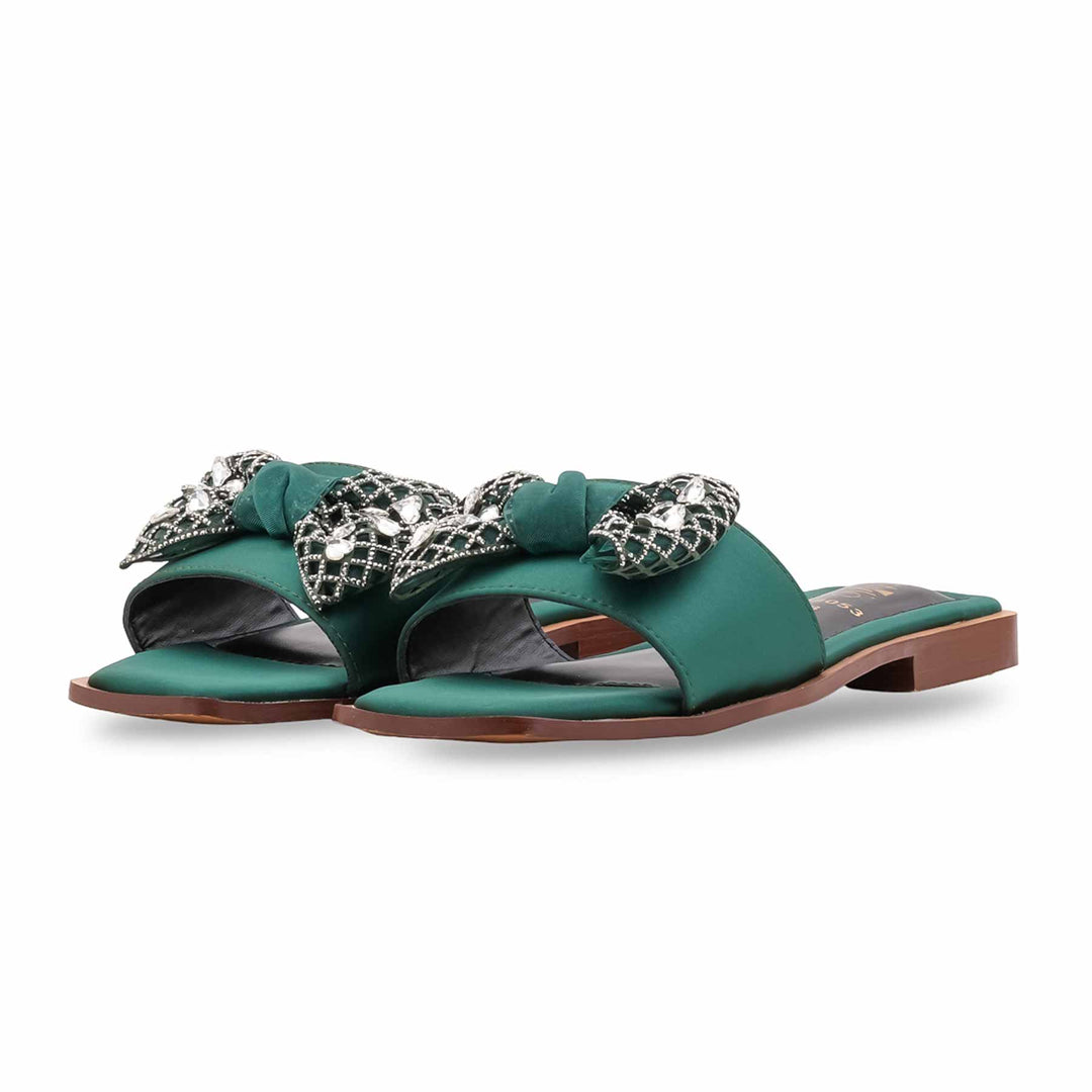 Green Fancy Slipper For Ladies FN8053