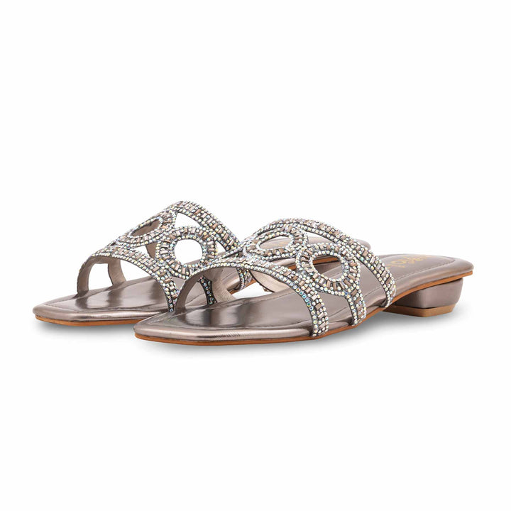 Grey Fancy Slipper For Ladies FN8055