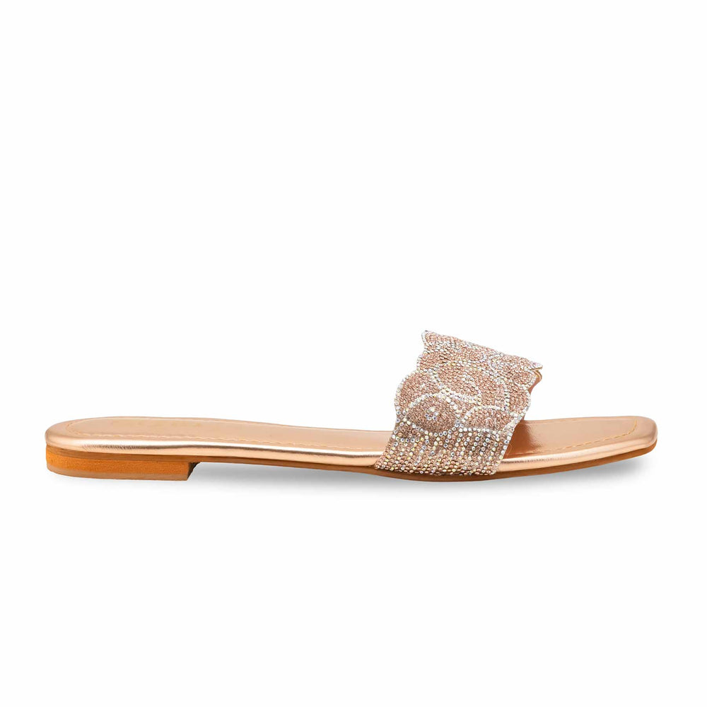 Peach Fancy Slipper For Ladies FN8056