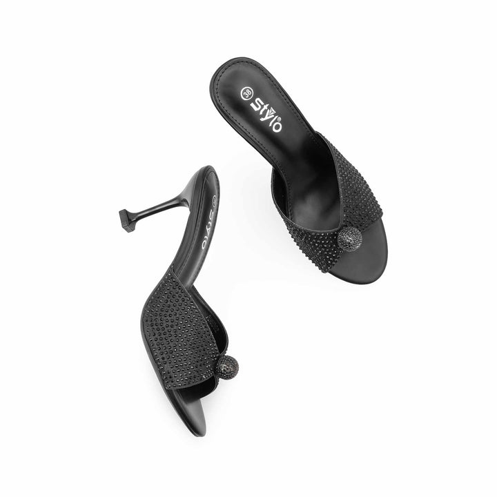 Black Fancy Slipper For Women FN8062