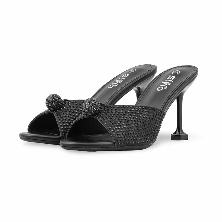 Black Fancy Slipper For Women FN8062