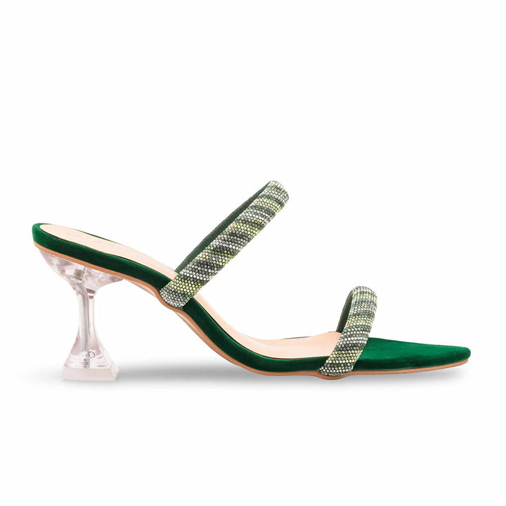 Green Fancy Slipper For Ladies FN8066