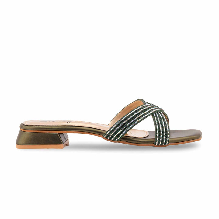Green Fancy Slipper For Ladies FN8068