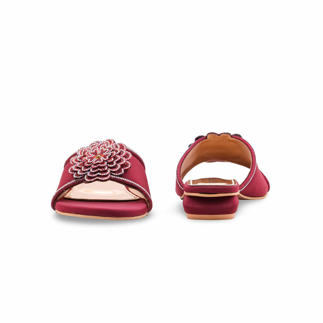 Maroon Fancy Women Slipper FN8071
