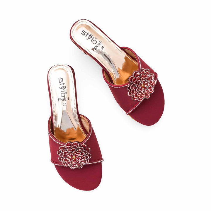 Maroon Fancy Women Slipper FN8071