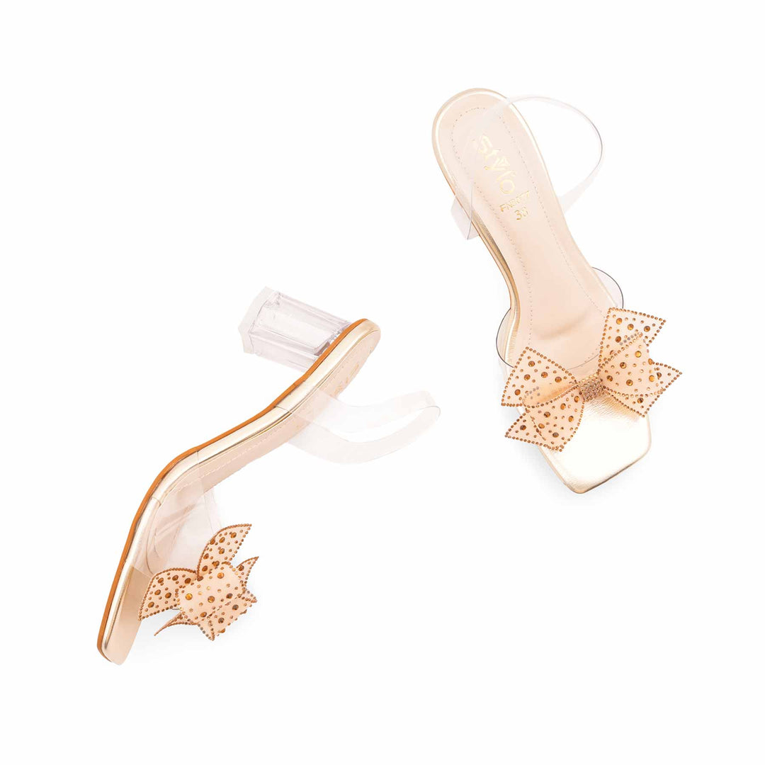 Golden Fancy Sandal For Women FN8077