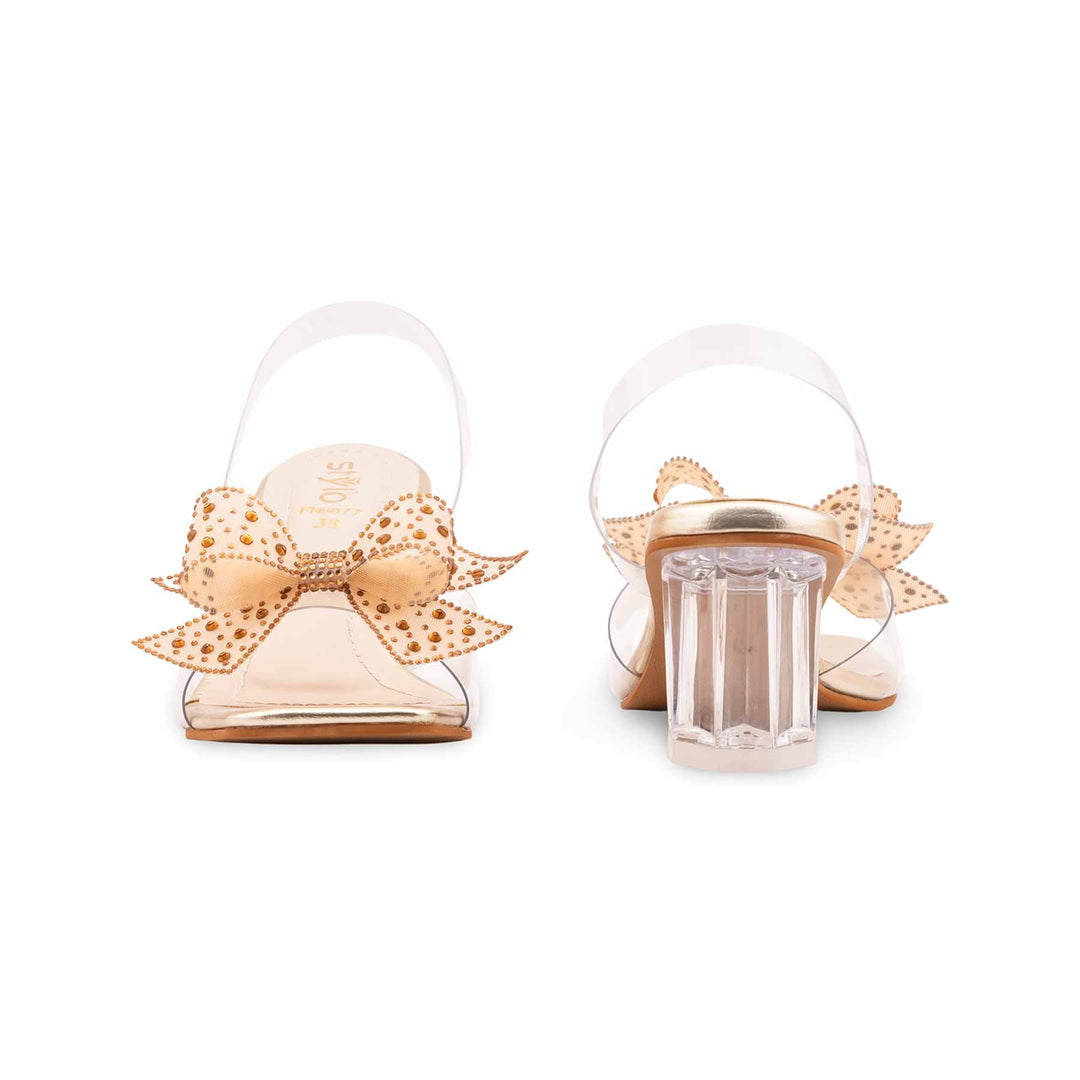Golden Fancy Sandal For Women FN8077