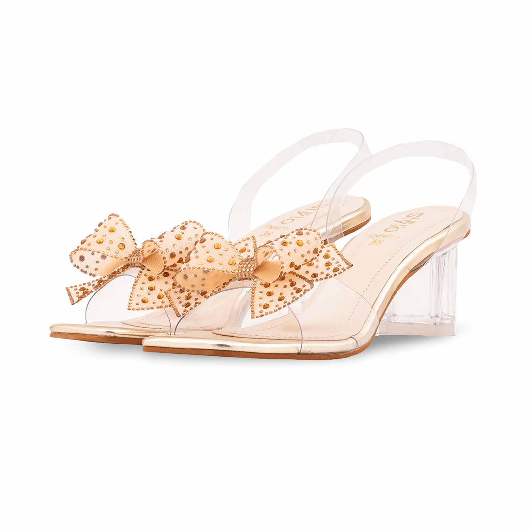 Golden Fancy Sandal For Women FN8077