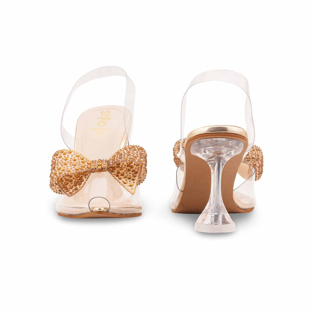 Golden Fancy Sandal For Women FN8078