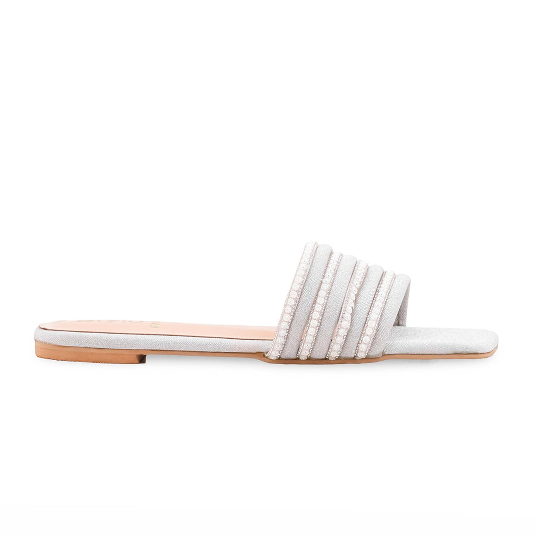 Silver Fancy Women Slipper FN8082