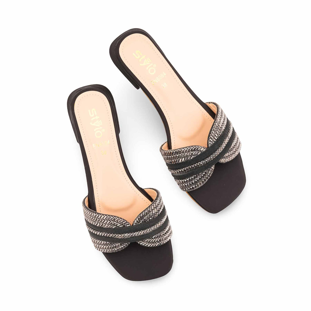 Black Fancy Slipper For Women FN8084