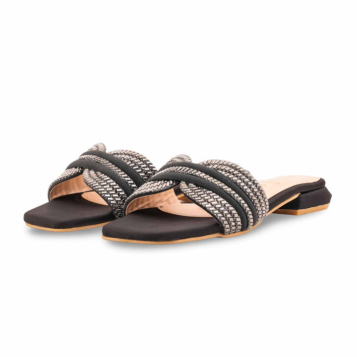 Black Fancy Slipper For Women FN8084