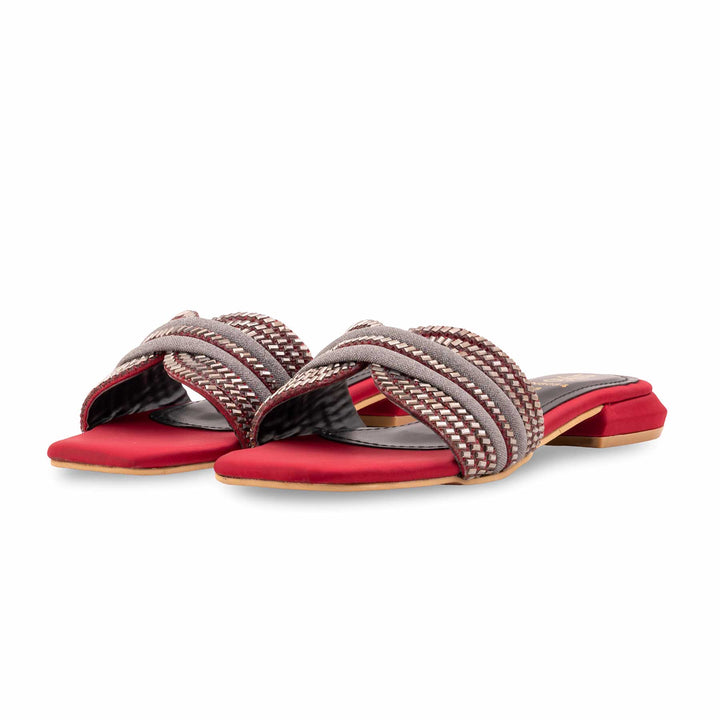 Maroon Fancy Slipper For Ladies FN8084