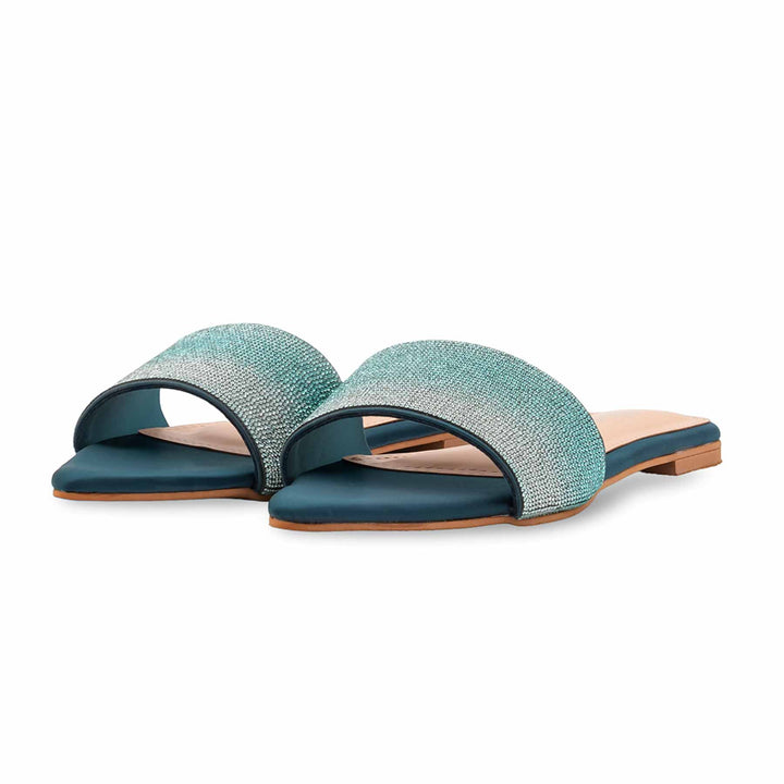 Green Fancy Slipper For Women FN8087