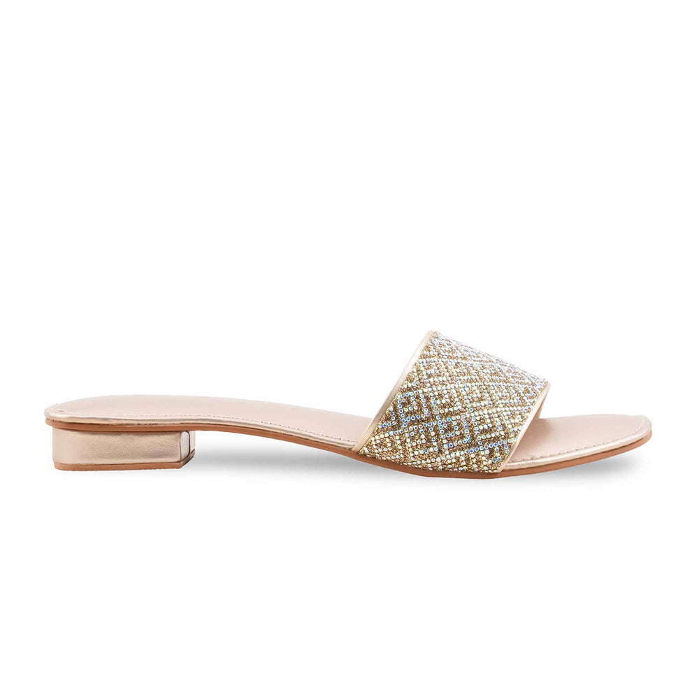 Golden Fancy Slipper For Ladies FN8088