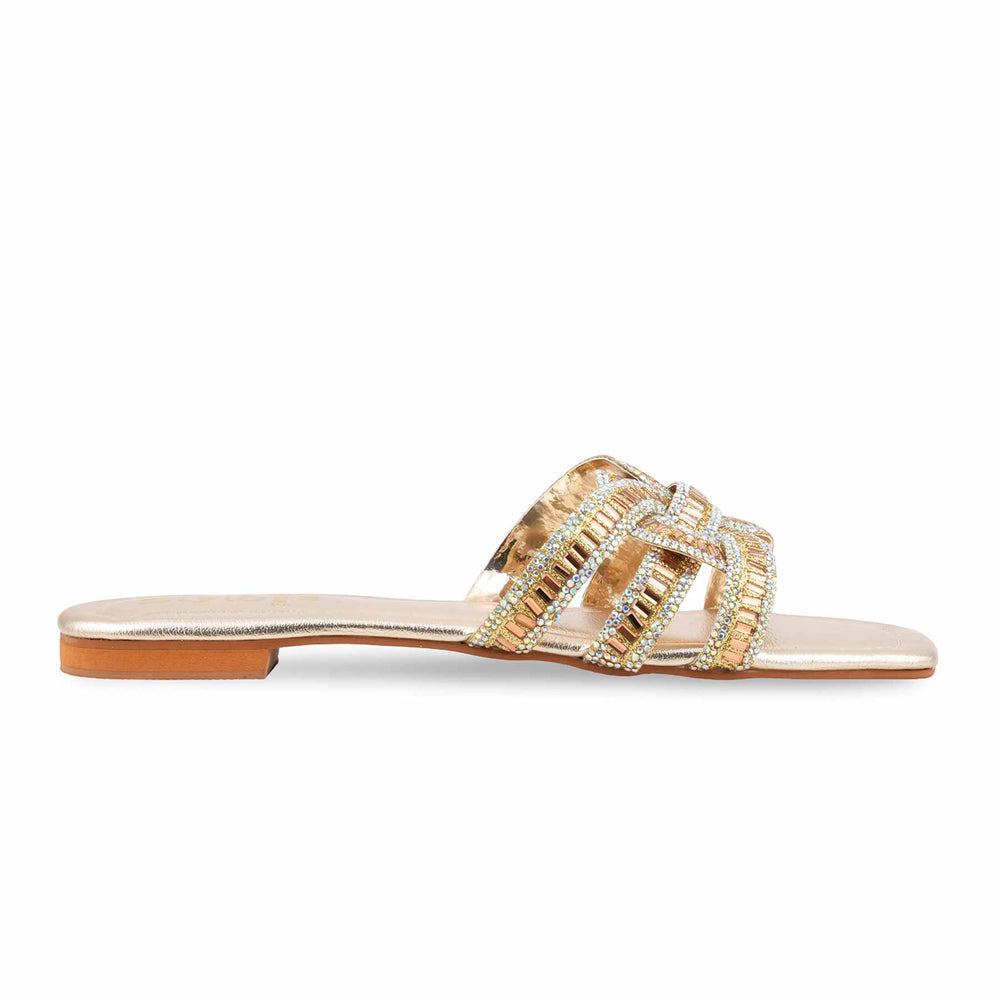 Golden Fancy Slipper For Women FN8089