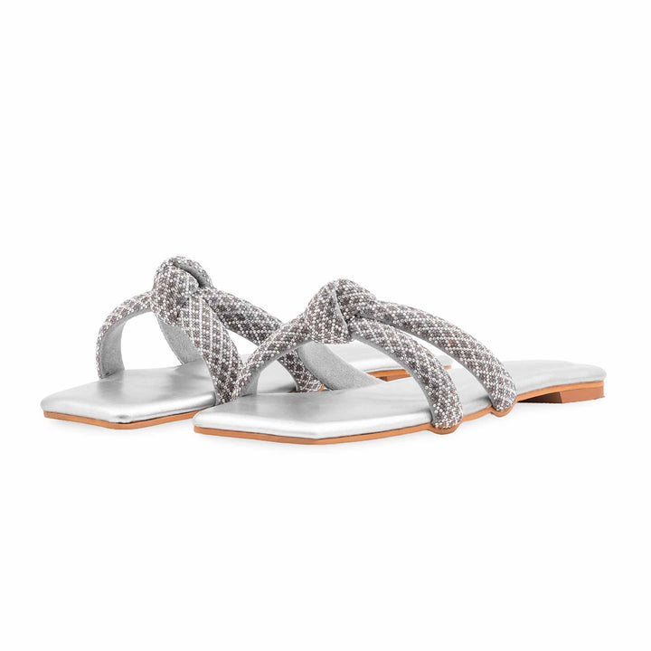 Silver Fancy Women Slipper FN8091