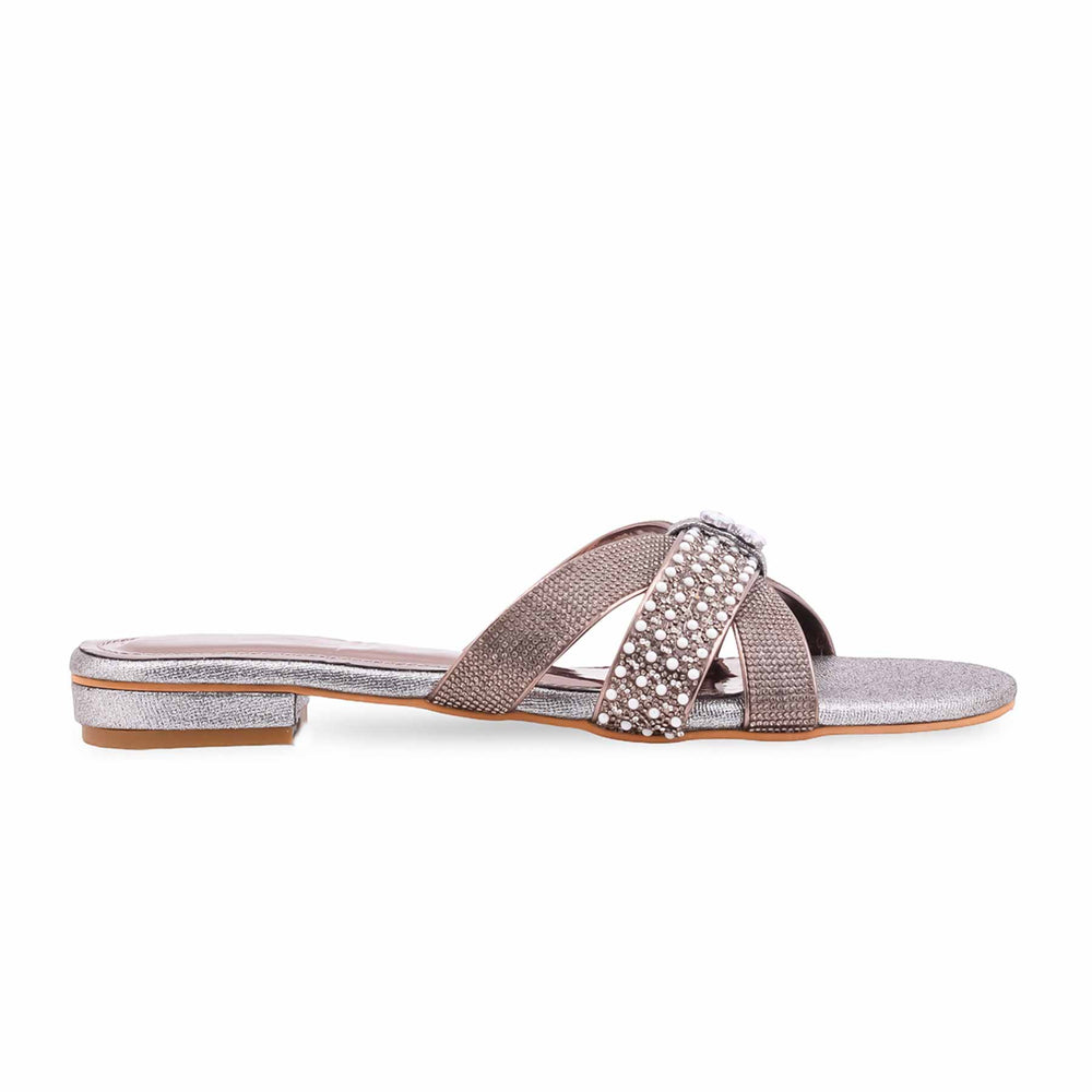 Grey Fancy Slipper For Ladies FN8101