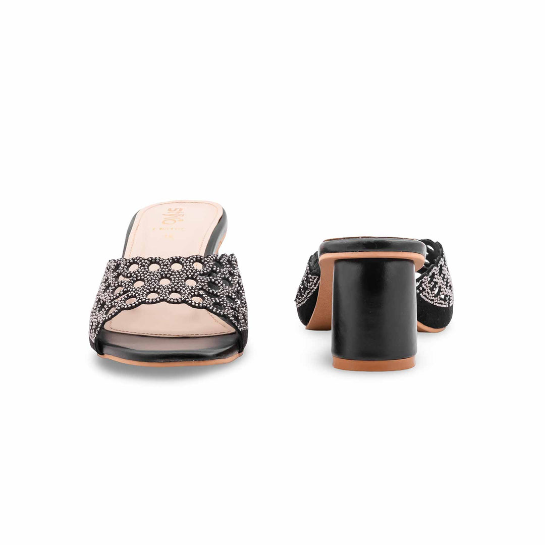 Black Fancy Slipper For Ladies FN8105