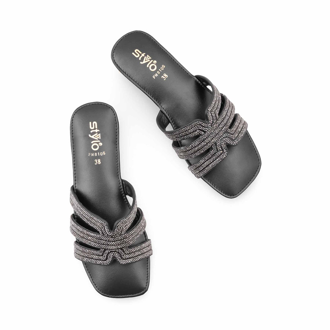 Black Fancy Women Slipper FN8106