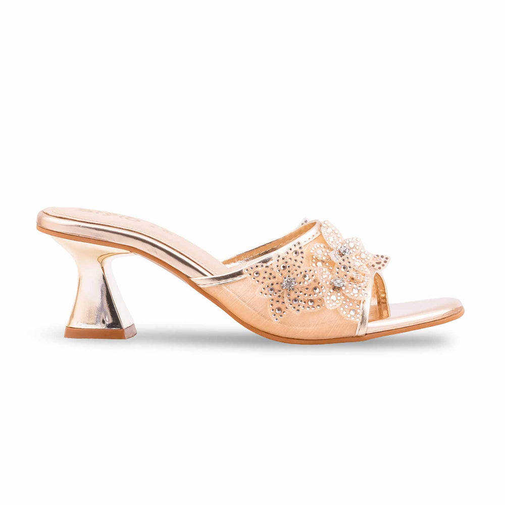 Golden Fancy Slipper For Ladies FN8107
