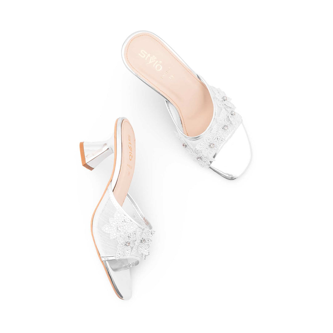 Silver Fancy Women Slipper FN8107
