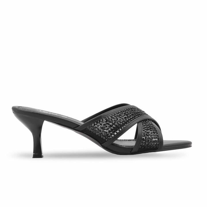 Black Fancy Slipper For Women FN8114