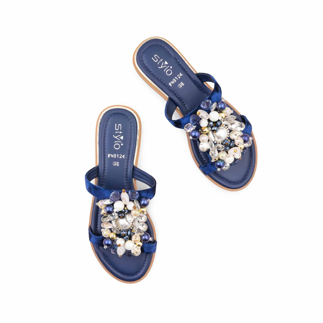 Blue Fancy Slipper For Women FN8124