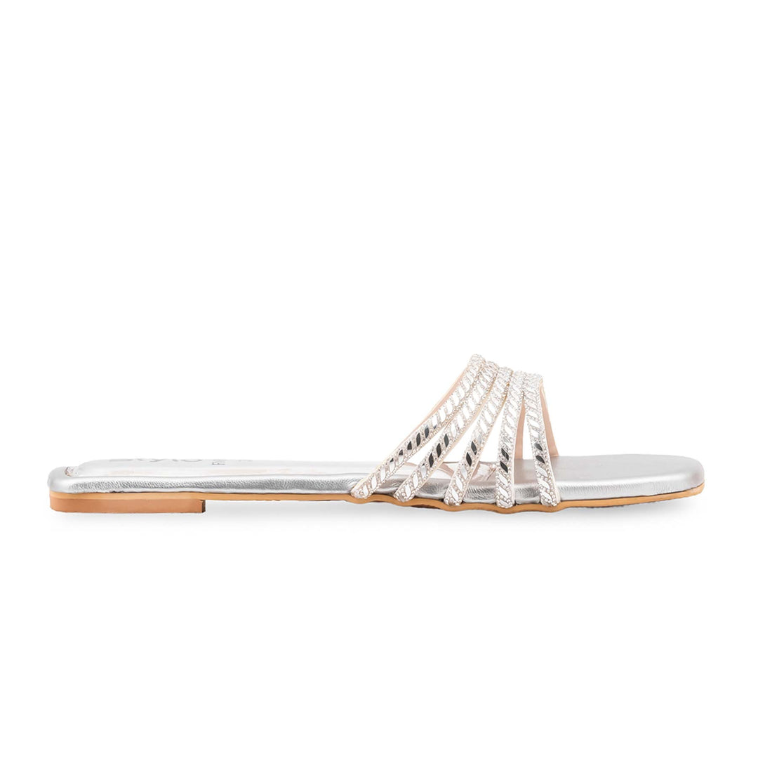 Silver Fancy Slipper For Women FN8164