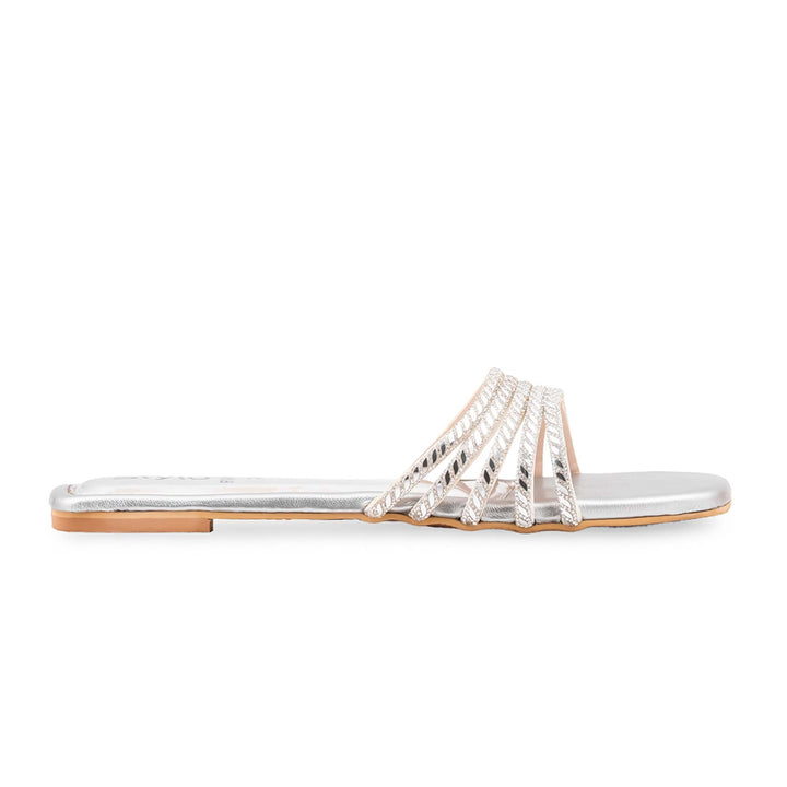 Silver Fancy Slipper For Women FN8164