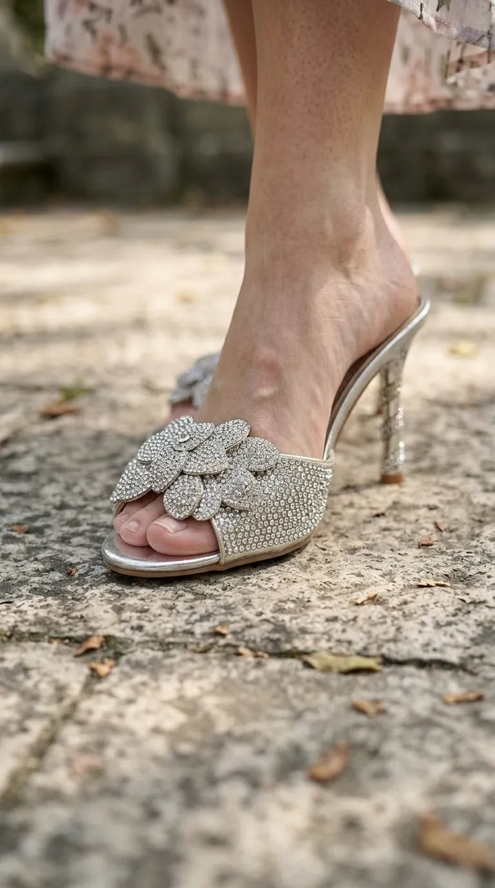 Silver Fancy Bridal Sandal FN8217