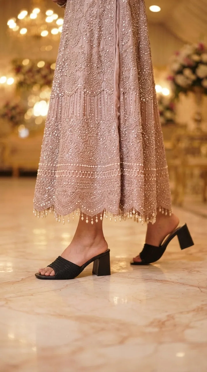 Black Fancy Slipper For Women FN8256