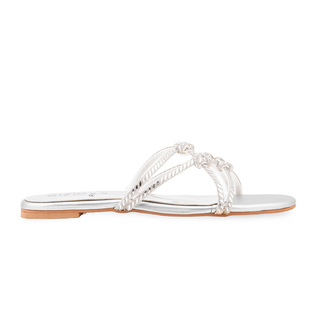 Silver Fancy Slipper For Women FN8257