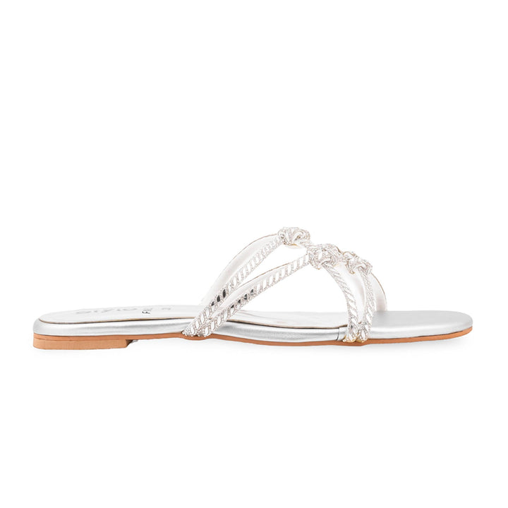 Silver Fancy Slipper For Women FN8257