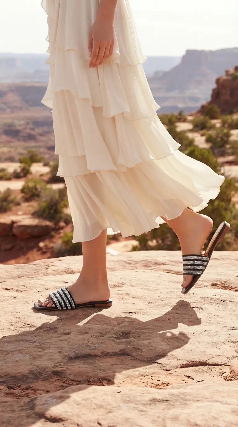 Black Fancy Slipper For Women FN8280