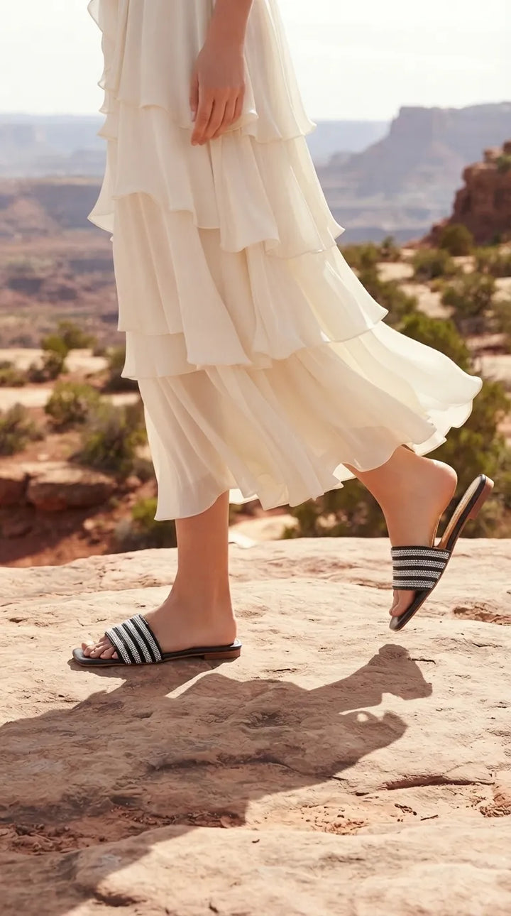 Black Fancy Slipper For Women FN8280