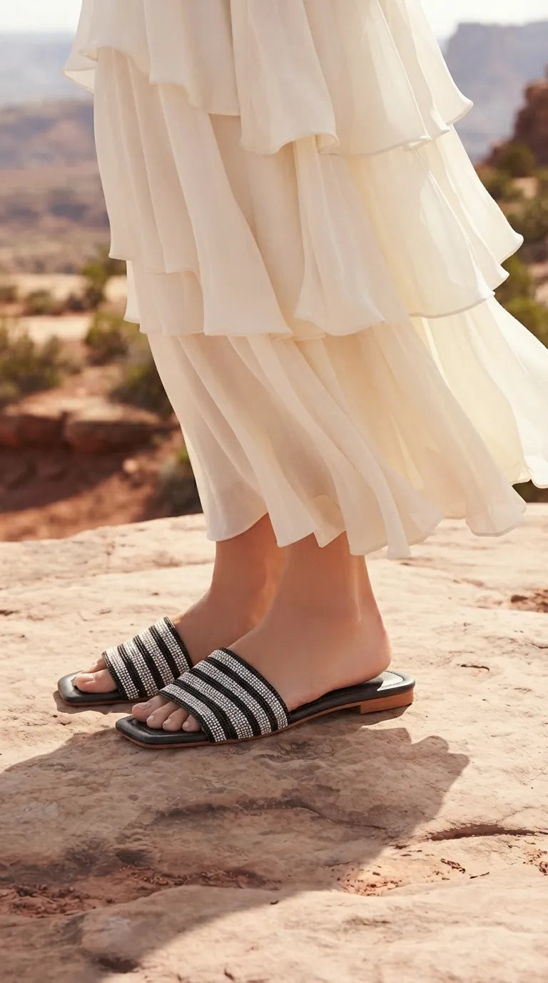 Black Fancy Slipper For Women FN8280
