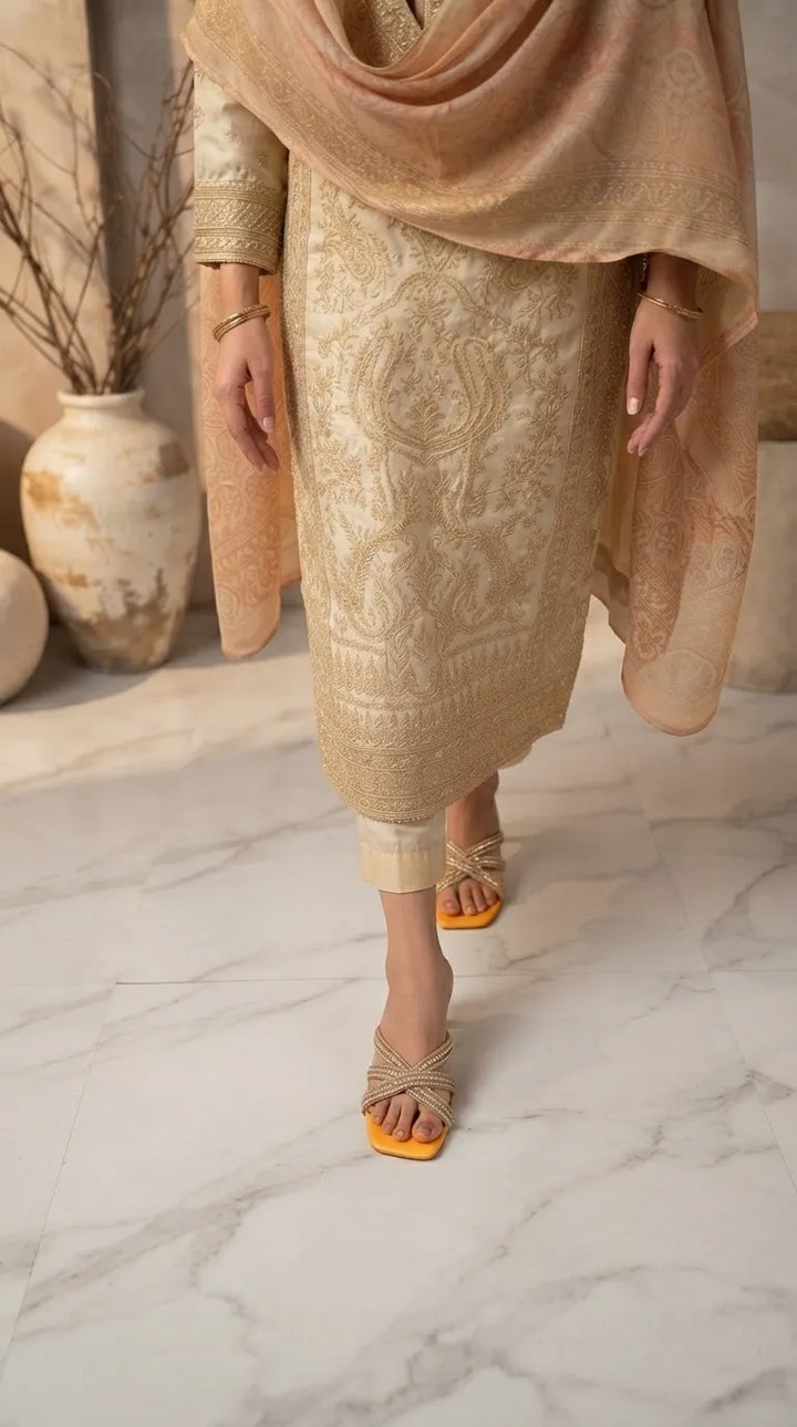 Mustard Fancy Slipper For Women FN8284