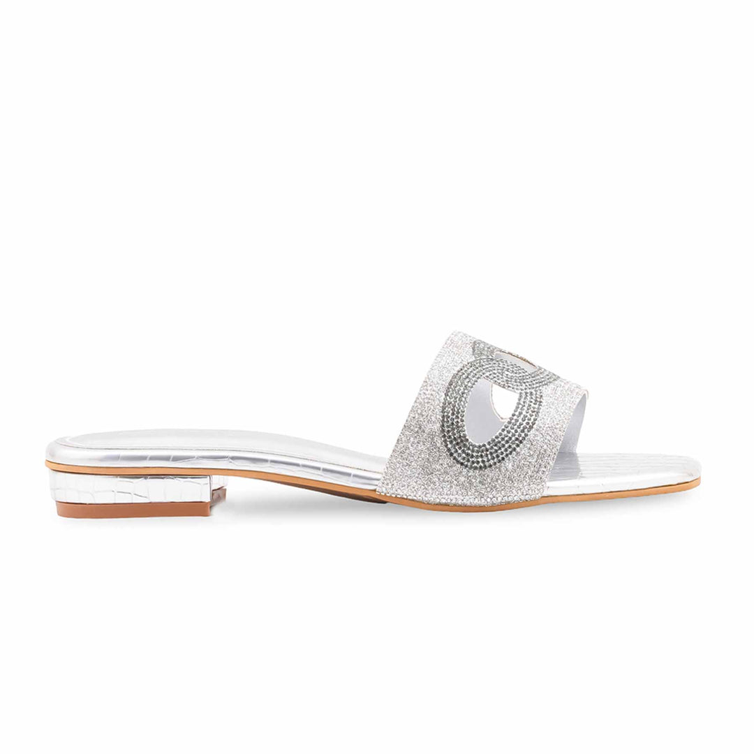 Silver Fancy Slipper For Women FN8299
