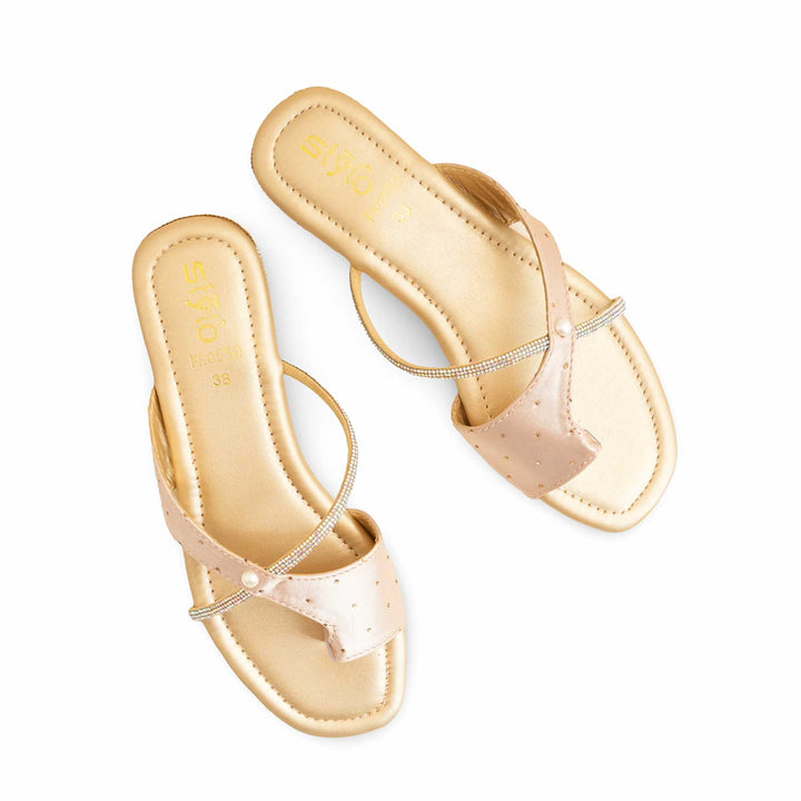 Golden Formal Chappal For Ladies FR0559