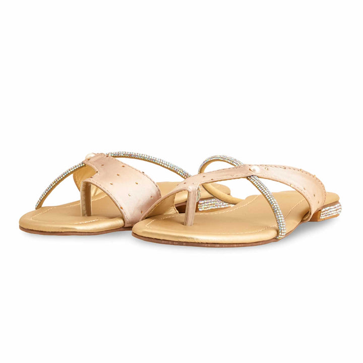 Golden Formal Chappal For Ladies FR0559
