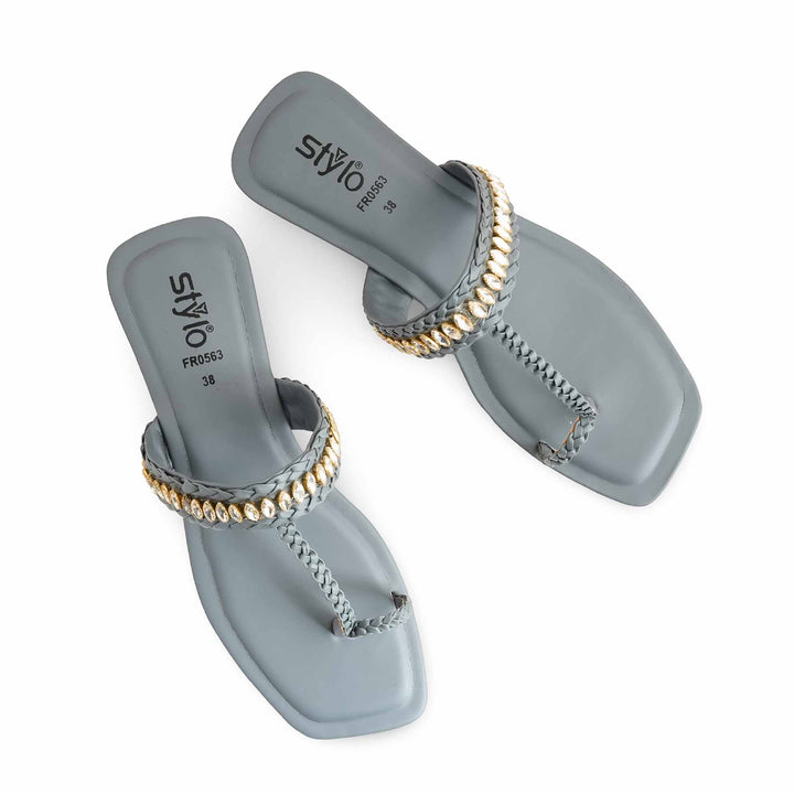 Grey Formal Chappal For Ladies FR0563