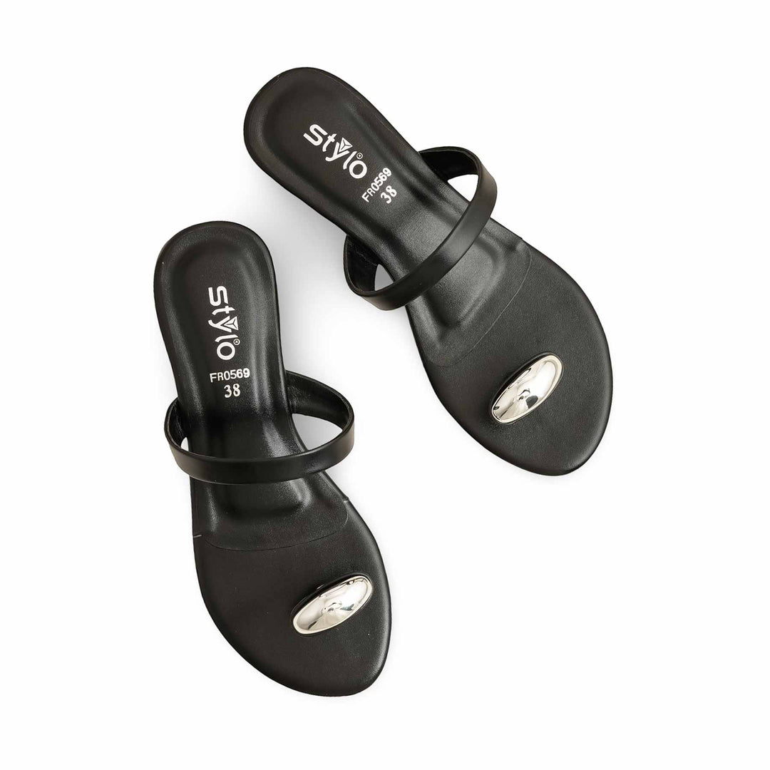 Black Formal Chappal For Ladies FR0569