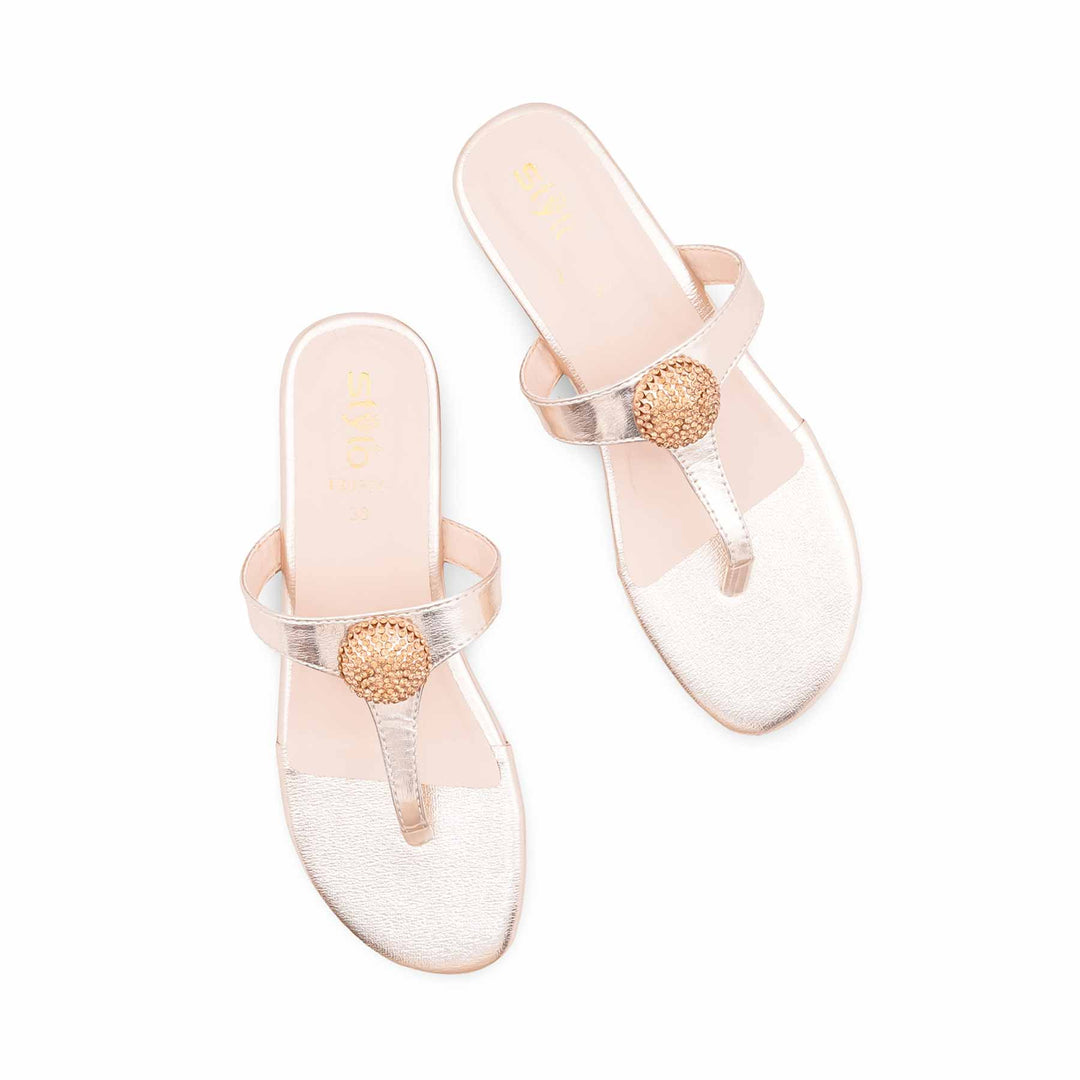 Golden Formal Chappal For Women FR0576