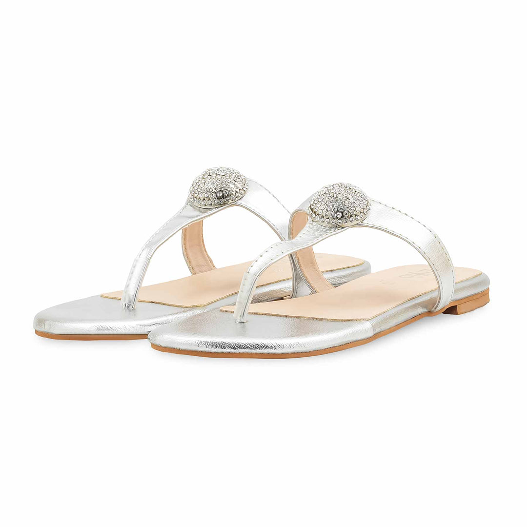 Silver Formal Chappal For Women FR0576