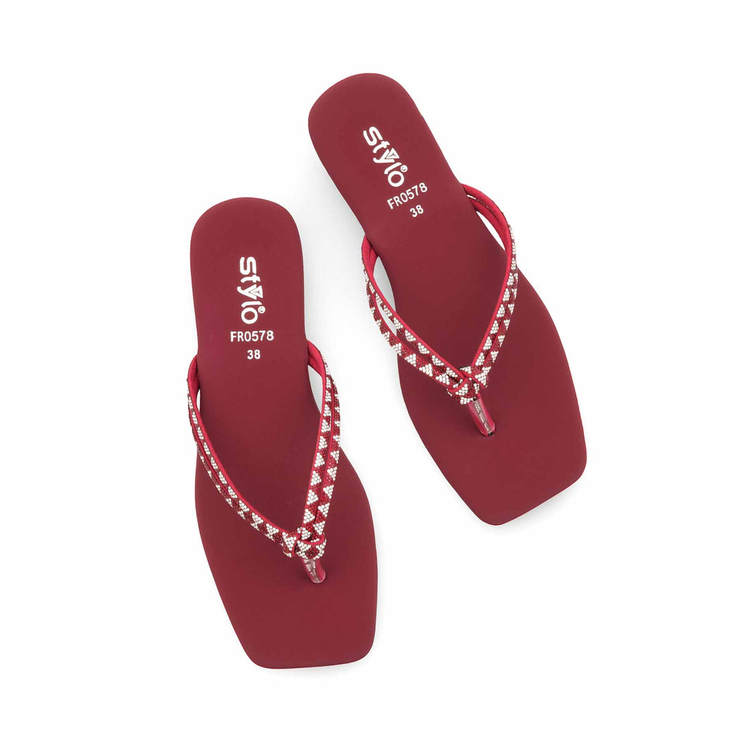 Maroon Formal Chappal For Women FR0578