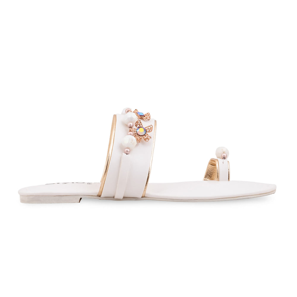 White Formal Chappal For Women FR0579