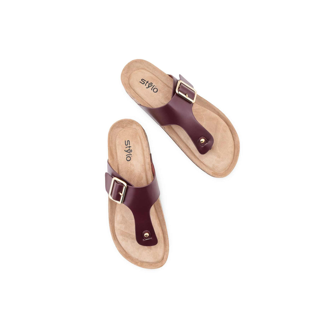 Burgundy Formal Chappal For Ladies FR0583