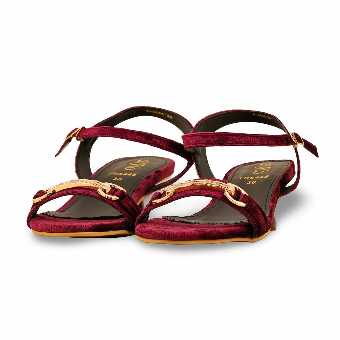Maroon Formal Women Sandal FR5445