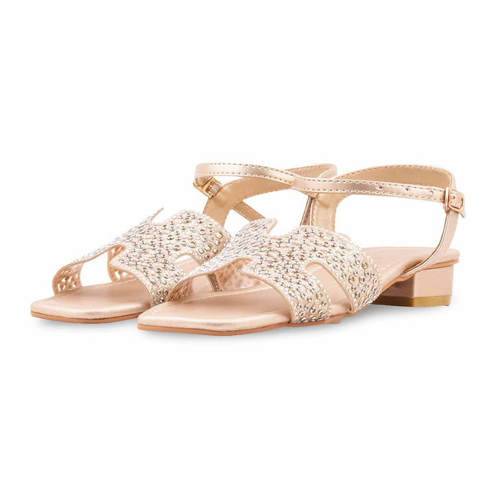 Golden Formal Sandal For Ladies FR5498
